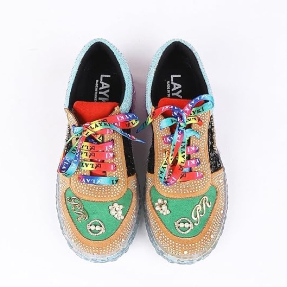Women's Multicolor Embellished Sneakers
